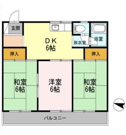 長瀬第三マンションの物件間取画像